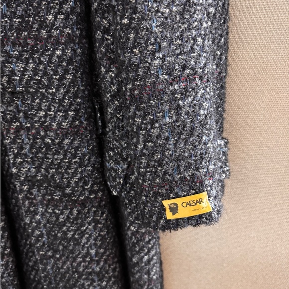 CAESAR Uomo Italia Black and Gray Textured Coat - Picture 2 of 4